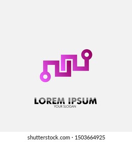 abstract geometry logo icon for technology and security company