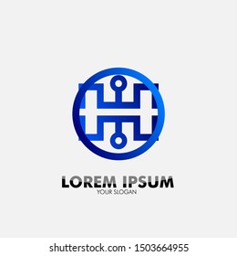 abstract geometry logo icon for technology and security company