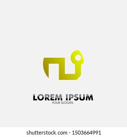 abstract geometry logo icon for technology and security company