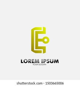 abstract geometry logo icon for technology and security company