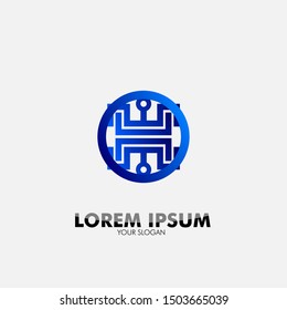 abstract geometry logo icon for technology and security company