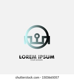 abstract geometry logo icon for technology and security company