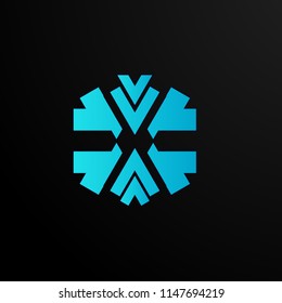 abstract geometry logo, symbol, icon, or sign vector with blue colour has mean dynamic, trusted. it can use for business, sport, or game company logo or symbol.
