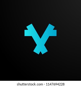 abstract geometry logo, symbol, icon, or sign vector with blue colour has mean dynamic, trusted. it can use for business, sport, or game company logo or symbol.