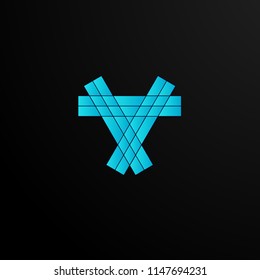 abstract geometry logo, symbol, icon, or sign vector with blue colour has mean dynamic, trusted. it can use for business, sport, or game company logo or symbol.