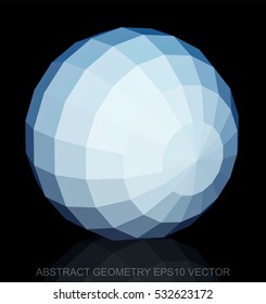 Abstract geometry: low poly White Sphere. 3D polygonal object, EPS 10, vector illustration.