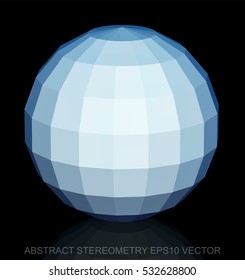 Abstract geometry: low poly White Sphere. 3D polygonal object, EPS 10, vector illustration.