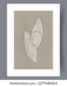 Abstract geometry minimalistic elements wall art print. Contemporary decorative background with elements. Wall artwork for interior design. Printable minimal abstract geometry poster.