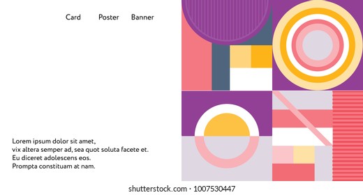 Abstract geometry multicolor background. Trendy geometric different forms hipster background. Ideal for gadgets backdrop or presentations, banners, posters