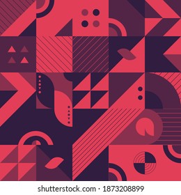 Abstract Geometry (Neo Geo) Pattern with Dark color
