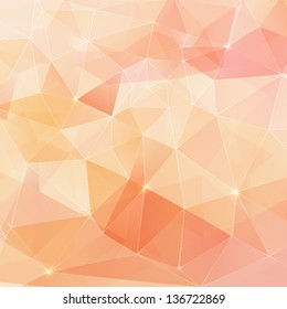 Abstract geometry orange crystals seamless pattern