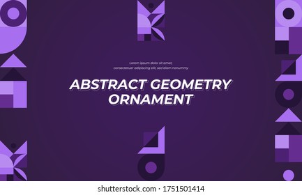 Abstract geometry ornament background. Purple color palette. Floral geometry edition. Vector illustration eps10.