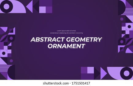 Abstract geometry ornament background. Purple color palette. Floral geometry edition. Vector illustration eps10.