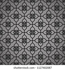 Abstract geometry pattern in Arabian style. Seamless vector background. Black graphic ornament. Simple lattice graphic design