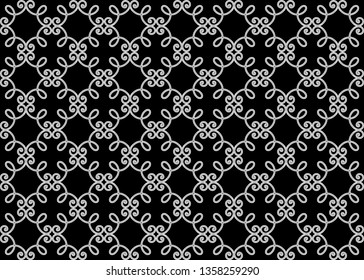 Abstract geometry pattern in Arabian style. Seamless vector background. Black graphic ornament. Simple lattice graphic design