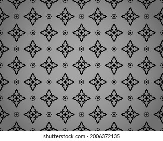 Abstract geometry pattern in Arabian style. Seamless vector background. Black and gray graphic ornament. Simple lattice graphic design