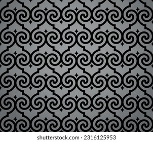 Abstract geometry pattern in Arabian style. Seamless vector background. Black and gray graphic ornament. Simple lattice graphic design