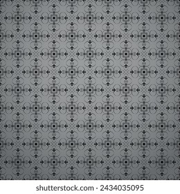 Abstraktes Geometriemuster im arabischen Stil. Nahtloser Vektorhintergrund. Schwarzes und graues grafisches Ornament. Einfaches Gittergrafik-Design