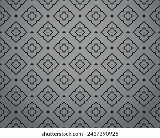 Abstract geometry pattern in Arabian style. Seamless vector background. Gray and black graphic ornament. Simple lattice graphic design