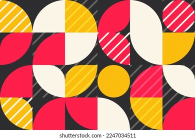 Abstract geometry pattern design of Scandinavian style for business web banner. Artwork with simple shape and lines pattern stripe decoration background. Vector