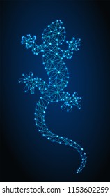 Abstract geometry polygonal Lizard. Low poly vector illustration like starry sky