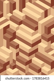 póster de geometría abstracta, con estilo isométrico 3d para cubiertas retro. Colección de tapas de cosecha frescas. composiciones de color madera.