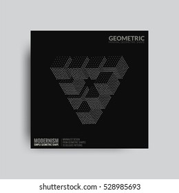 Gráficos de afiches de geometría abstracta en estilo plano retro suizo. Ilustración de vectores en blanco y negro