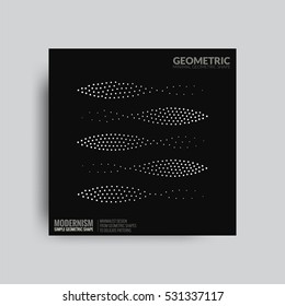 Abstract Geometry Poster Art Graphic Backgrounds in Retro Swiss Flat Style. Isolated Minimal Figure. Vector Illustration White and black