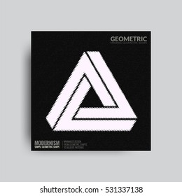 Abstract Geometry Poster Art Graphic Backgrounds in Retro Swiss Flat Style. Isolated Minimal Figure. Vector Illustration White and black
