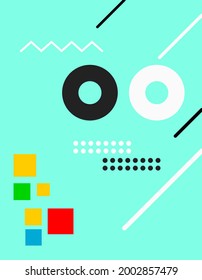 Abstract geometry poster design,  unique combination of geometric shapes