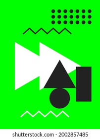 Abstract geometry poster design,  unique combination of geometric shapes