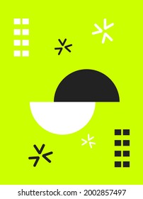 Diseño de póster de geometría abstracta, combinación única de formas geométricas