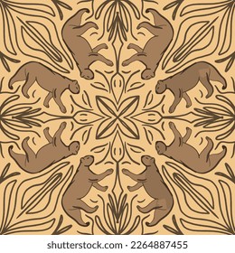 Abstract Geometry Puma Floral Doodle Pattern Background
