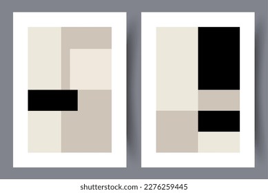 Abstract geometry rectangular figures wall art print. Printable minimal abstract poster. Wall artwork for interior design. Contemporary decorative background. 