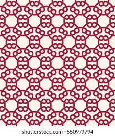 Abstract geometry red chain ornament deco art pattern