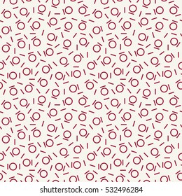 Abstract geometry red deco art memphis fashion pattern