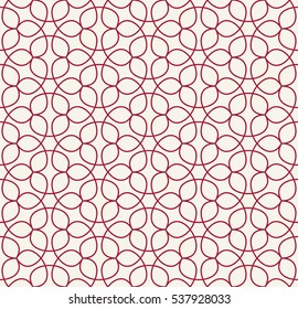 Abstract geometry red floral ornament deco art pattern