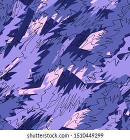 Abstract geometry seamless pattern with curved elements.