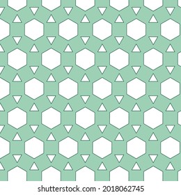 Abstract geometry . Seamless patterns . Vector . Retro . The sun .Green .