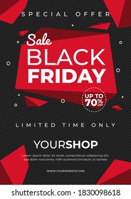 abstract geometry shape. black friday flyer, banner template