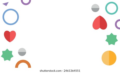 Abstract geometry shapes circle, square, star, heart website background landing page slider image template for editing