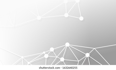 Abstract geometry shapes, connected lines and dots, line connection vector illustration
