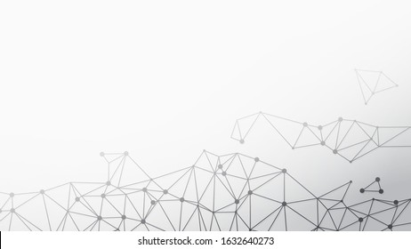 Abstract geometry shapes, connected lines and dots, line connection vector illustration