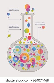 Abstract Geometry Shapes Form a Chemical Flask. Vector Illustration