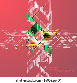 Abstract geometry shapes transparent colors motion scene vector wallpaper backgrounds