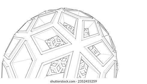 
abstract geometry sphere 3d rendering