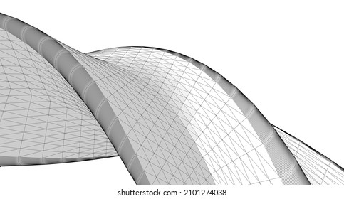 representación 3d de forma espiral de geometría abstracta
