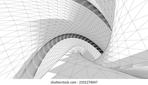 abstract geometry spiral shape 3d rendering