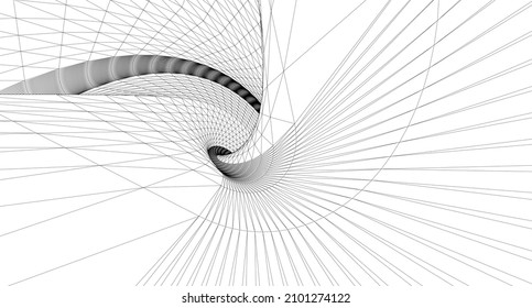 abstract geometry spiral shape 3d rendering