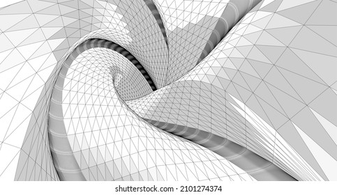 representación 3d de forma espiral de geometría abstracta